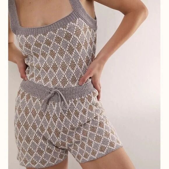 Free People X REVOLVE Dream Diamonds Romper in Grey Combo - Picture 5 of 12